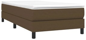 vidaXL Κρεβάτι Boxspring με Στρώμα Σκούρο Καφέ 100x200 εκ. Υφασμάτινο