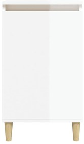vidaXL Κομοδίνα 2 τεμ. Γυαλ. Λευκό 40x35x70 εκ. από Επεξεργασμένο Ξύλο