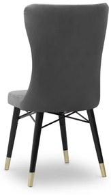 Καρέκλα τραπεζαρίας Mimoza Megapap από βελούδο χρώμα γκρι - μαύρο/χρυσό πόδι 53x48x101εκ. - GP044-0007,3