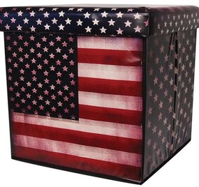 Κουτί Αποθήκευσης – Σκαμπό USA FLAG