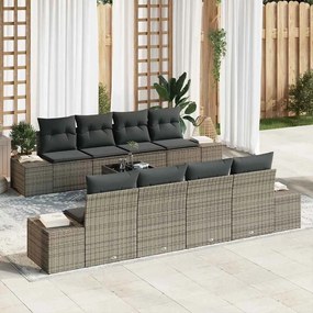 vidaXL Σετ Καναπέ Κήπου με μαξιλάρι 7 pcs Γκρι 55 x 55 x 37 εκ