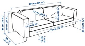 PÄRUP τριθέσιος καναπές 393.894.67