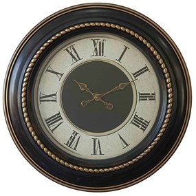Ρολόι Τοίχου Retta 349-000008 Φ60,8x5,6cm Antique Black-Gold Inart Plastic