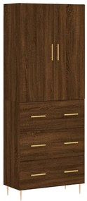 vidaXL Ντουλάπι Καφέ Δρυς 69,5 x 34 x 180 εκ. από Επεξεργασμένο Ξύλο