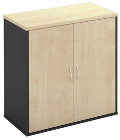 WOODWELL ΝΤΟΥΛΑΠΙ-Α Γραφείου Δίφυλλο, 2 Ράφια, Απόχρωση Απόχρωση Dark Grey - Beech 80x40x82cm ΕΟ126,6