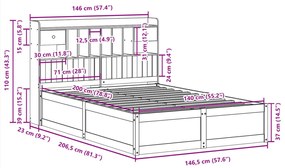 ΣΚΕΛΕΤΟΣ ΚΡΕΒΑΤΙΟΥ ΧΩΡΙΣ ΣΤΡΩΜΑ 140X200 ΕΚ ΜΑΣΙΦ ΞΥΛΟ ΠΕΥΚΟΥ 3323494