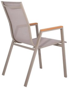 Καρέκλα FL5050 Fylliana Textilene Μπέζ - Γκρί 61x56x90 εκ. 61x56x90 εκ.