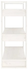 vidaXL Βιβλιοθήκη/Διαχωριστικό Χώρου Λευκό 80x35x91 εκ. Μασίφ Πεύκο