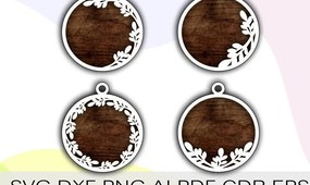 Σετ των 2 Intra απο ξύλο plywood 3mm-4mm πάχος - Χριστουγεννιάτικο στεφάνι στολίδι   Δίασταση 20x25 cm INTRAFABR-39297140