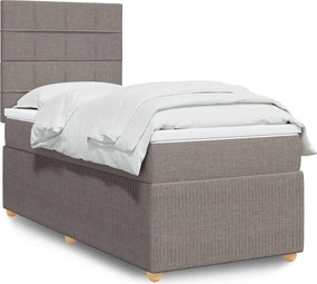 vidaXL Κρεβάτι Boxspring με Στρώμα Taupe 90x190 εκ.Υφασμάτινο