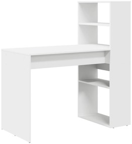 vidaXL Γραφείο  με Αποθήκευση Λευκό 113x54x120 εκ. Επεξεργασμένο Ξύλο