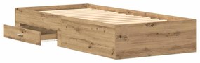 vidaXL Κρεβάτι με Συρτάρια με συρτάρι artisan δρυς 100 x 200 cm