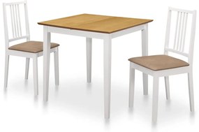 vidaXL Σετ Τραπεζαρίας 3 Τεμαχίων Λευκό από MDF