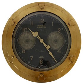 Ρολόι Τοίχου Μεταλλικό Χρυσό-Μαύρο Art Et Lumiere 70εκ. 10058