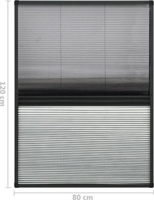 vidaXL Σήτα Παραθύρου Πλισέ με Σκίαστρο 80 x 120 εκ. Αλουμινίου