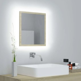 vidaXL Καθρέφτης Μπάνιου με LED Sonoma Δρυς 40x8,5x37 εκ. Ακρυλικός