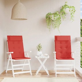 Μαξιλάρια Καρέκλας με Πλάτη 2 τεμ. Κόκκινα από Ύφασμα Oxford
