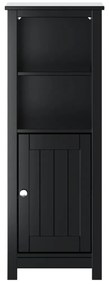 vidaXL Ντουλάπι Μπάνιου BERG Μαύρο 40 x 34 x 110 εκ. Μασίφ Ξύλο Πεύκου