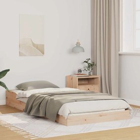 vidaXL Σκελετός Κρεβατιού Καφέ 75 x 190 cm Μασίφ ξύλο πεύκου