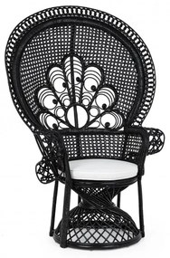 Armchair Peacock Black 106x71x148 - Μαύρο