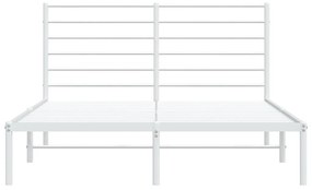 Πλαίσιο Κρεβατιού με Κεφαλάρι Λευκό 160x200 εκ. Μεταλλικό - Λευκό
