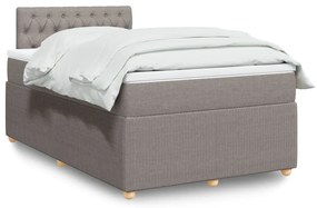vidaXL Κρεβάτι Boxspring με Στρώμα Taupe 120x200 εκ. Υφασμάτινο