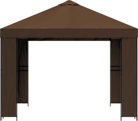 vidaXL Κιόσκι 3 x 3 m Καφέ Πολυεστέρας και Χάλυβας 190 gsm