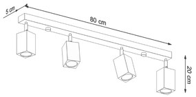 Sollux Φωτιστικό οροφής Keke 4,ξύλο,4xGU10/40w