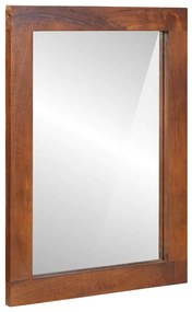vidaXL Καθρέφτης Καφέ, ασημί 50 x 70 cm Στερεό ξύλο μάνγκο, γυαλί