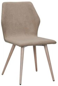 Καρέκλα Μεταλλική Leto ΕΜ772,1 Light Brown Σετ 4τμχ Metal, Fabric
