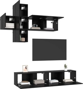 vidaXL Σετ επίπλου τηλεόρασης Επιτοίχιο 3 pcs Επεξεργασμένο Ξύλο