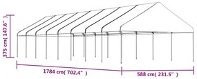 vidaXL Κιόσκι με Τέντα Λευκό 17,84 x 5,88 x 3,75 μ. από Πολυαιθυλένιο