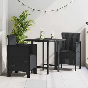 vidaXL Καρέκλα Κήπου 2 pcs Ανθρακί 53 x 49 x 85 εκ. PP