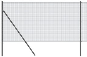 vidaXL Συγκολλημένος Φράχτης με 13 Δοκούς Γκρι 1.2x50 μ Ατσάλι