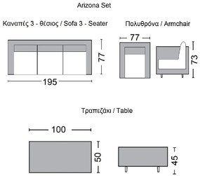 ARIZONA SET ΣΑΛΟΝΙ ΚΗΠΟΥ ALU: 3ΘΕΣΙΟΣ +2 ΠΟΛΥΘΡΟΝΕΣ +ΤΡΑΠΕΖΙ WICKER GREY BROWN- ΜΑΞ.ΑΝΘΡΑΚΙ