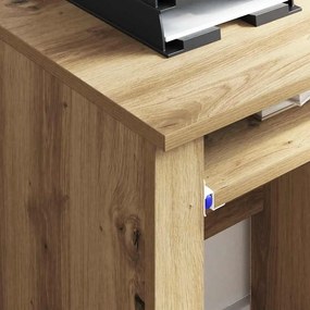 vidaXL Γραφείο με Ρόδες Artisan Oak Επεξεργασμένο ξύλο