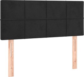 vidaXL Κρεβάτι Boxspring με Στρώμα Μαύρο 90x200 εκ. Βελούδινο