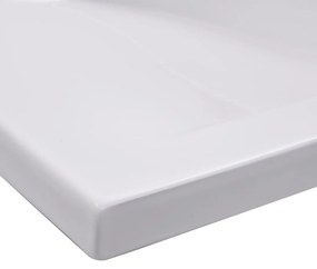vidaXL Νιπτήρας Ένθετος Λευκός 101 x 39,5 x 18,5 εκ. Κεραμικός
