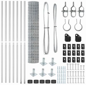 vidaXL Τεντώτο με στήριγμα Ασημί 1,6 x 10 m Ατσάλι