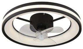 Ανεμιστήρας Οροφής LED 30W Μαύρο-Διάφανο 3CCT Φ49,5 Gatian Globo Lighting-3651-Μαύρο-Λευκό 03651