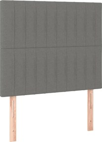 vidaXL Κρεβάτι Boxspring με Στρώμα Σκούρο Γκρι 80x200 εκ. Υφασμάτινο
