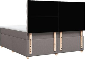 vidaXL Κρεβάτι Boxspring με Στρώμα Taupe 180x200 εκ. Υφασμάτινο