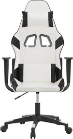 vidaXL Καρέκλα Gaming Λευκό/Μαύρο από Συνθετικό Δέρμα