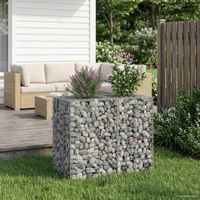 vidaXL Ανασηκωμένο κρεβάτι gabion Ασημί