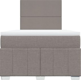 vidaXL Κρεβάτι Boxspring με Στρώμα Taupe 120x200 εκ. Υφασμάτινο