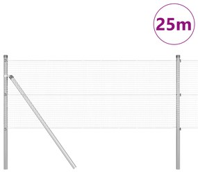 vidaXL Φράχτης με Συγκολλητό Σύρμα με 13 Στύλους 0.8x25 m Γαλβανισμένο Ατσάλι