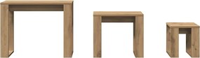 vidaXL Φωλιά τραπεζιών 3 τεμαχίων Ξύλο Τεχνικής Δρυς