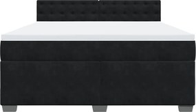 vidaXL Κρεβάτι Boxspring με Στρώμα Μαύρο 180x200 εκ. Βελούδινο