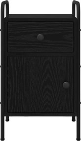 vidaXL Κομοδίνο Μαύρη Δρυς 35 x 36,5 x 61 εκ Επεξεργασμένο Ξύλο
