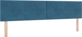 vidaXL Κρεβάτι box spring με στρώμα Σκούρο Μπλε 200 x 200 cm Βελούδο